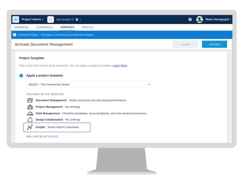 Rapports | Modèles de configuration de projet